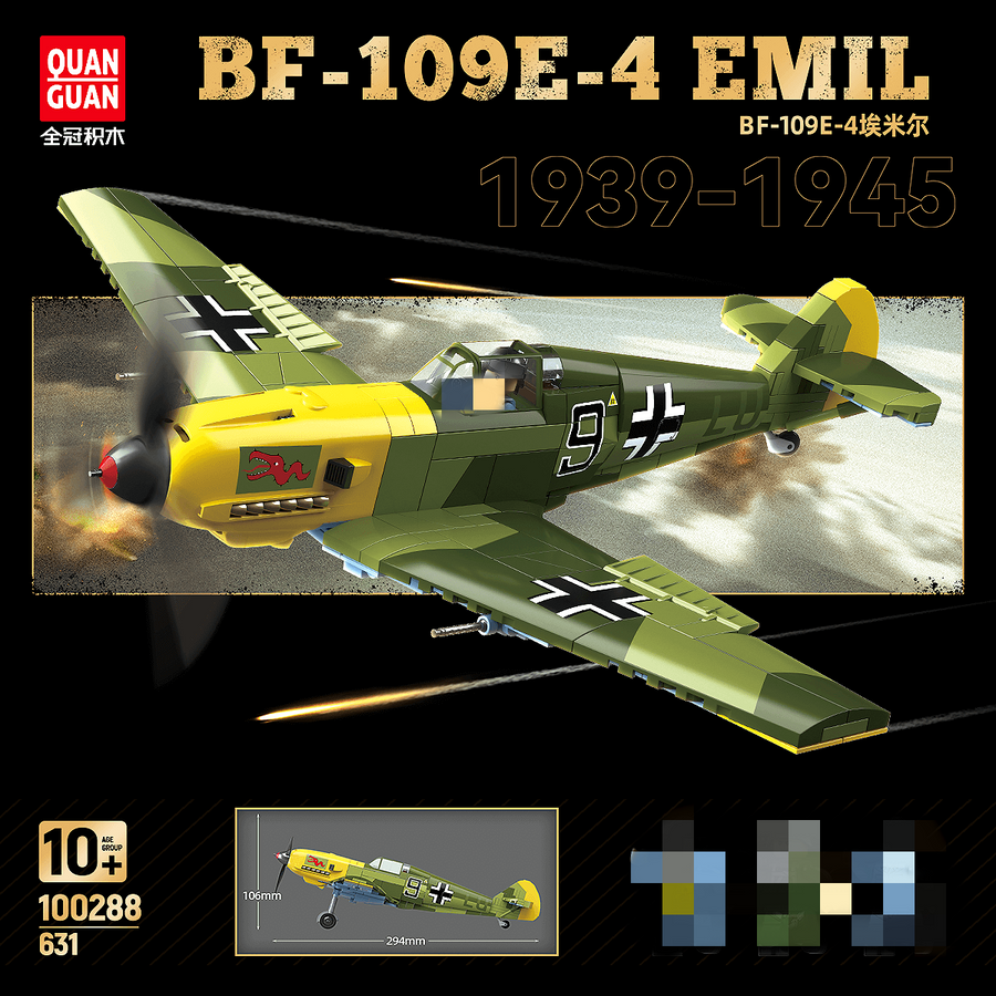 Afobrick QUANGUAN 100288 Messerschmitt Bf-109 E-4 Emil