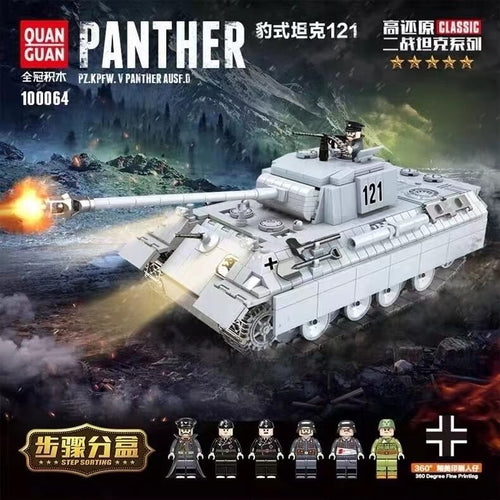 Afobrick QUANGUAN Military WW2 100064 Panther Tank 121
