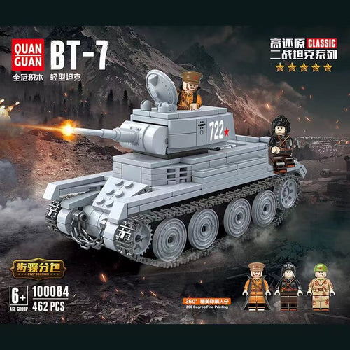 Afobrick QUANGUAN Military WW2 100084 BT-7 Tank