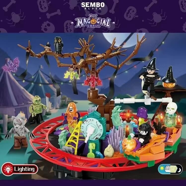 Afobrick SEMBO 605022 Tricky Magic Night: Train Paradise