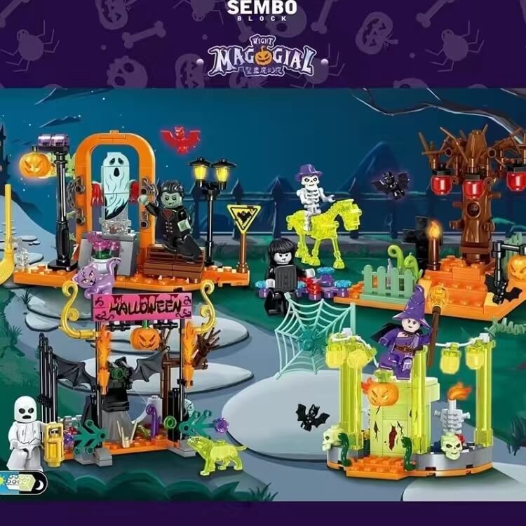 Afobrick SEMBO Tricky Magic Night: Ghosts and Witches 4 Sets