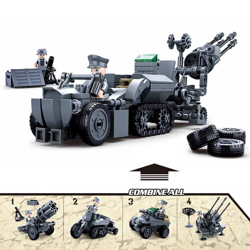 Afobrick SLUBAN Military Anti-Aircraft 4 IN 1