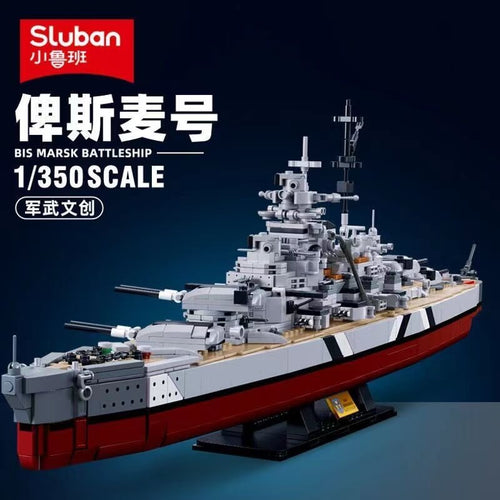 Afobrick SLUBAN Military Battleship Bismarck 1/350