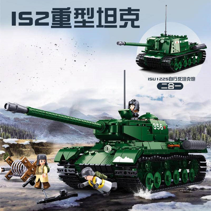 Afobrick Sluban Military WW2 IS-2 Heavy Tank