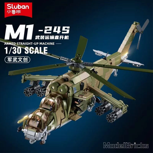 Afobrick Sluban Military MI-24S Armed Helicopter