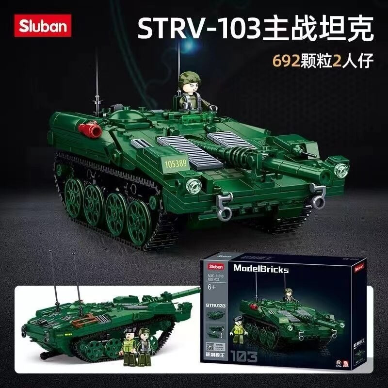 Afobrick Sluban Military STRV-103 Main Battle Tank 692PCS