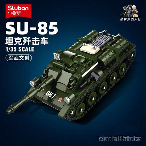 Afobrick Sluban Military SU-85 Tank Destroyer