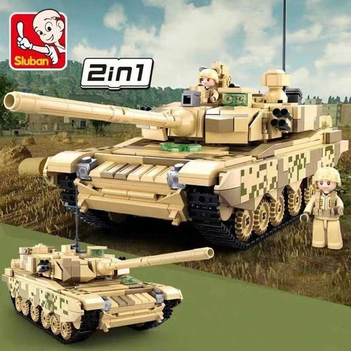 Afobrick Sluban Military T-72B3/T72M1 Main Battle Tank 2 in 1