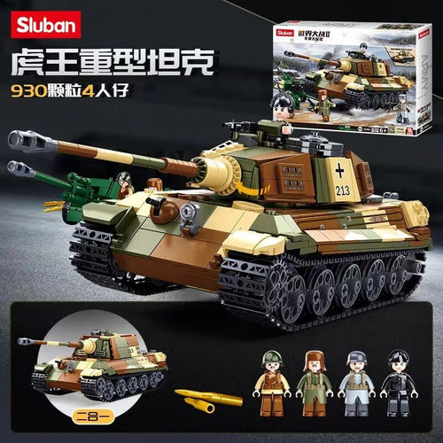 Afobrick Sluban Military The King Tiger Heavey Tank 930pcs