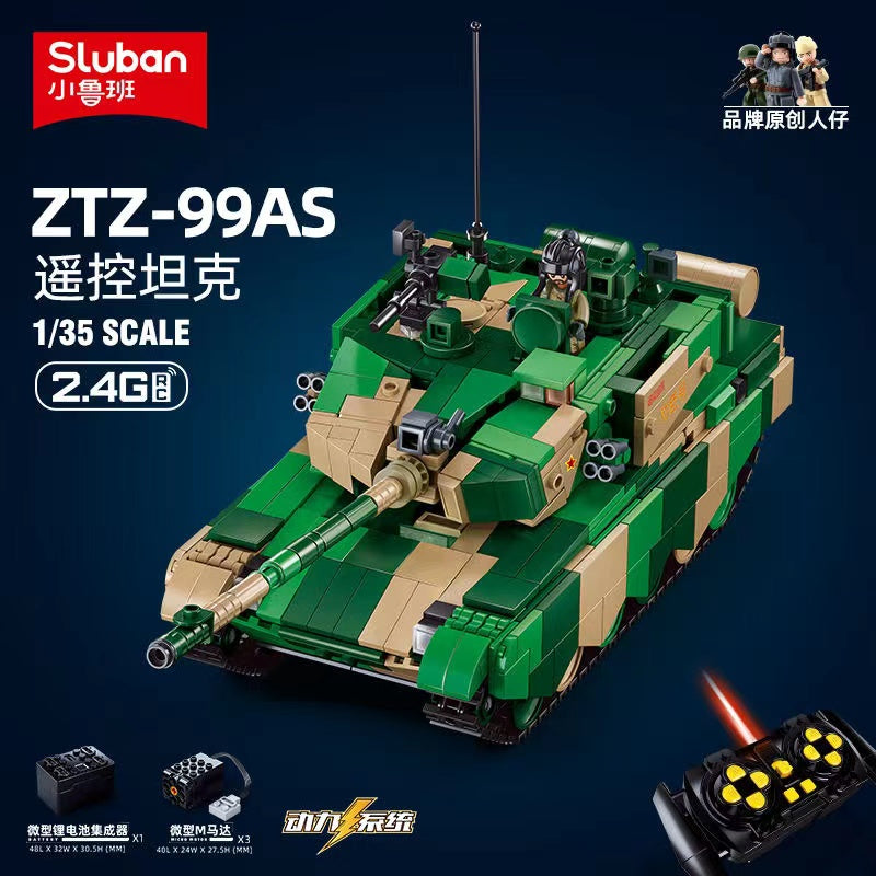 Afobrick SLUBAN Military ZTZ-99AS RC Tank