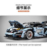 Afobrick TGL T5013A McLaren Senna Blue 3780PCS, view 3