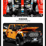 Afobrick TGL T5014 Ford F-150 Raptor orange 3249pcs, view 3