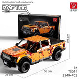 Afobrick TGL T5014 Ford F-150 Raptor orange 3249pcs, view 4