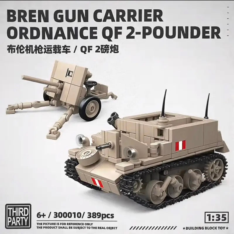 Afobrick Third Party 300010 BREN GUN CARRIER ORDNANCE QF2-POUNDER