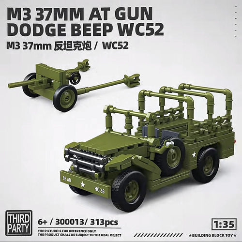 Afobrick Third Party 300013 M3 37MM AT GUN DODGE BEEP WC52