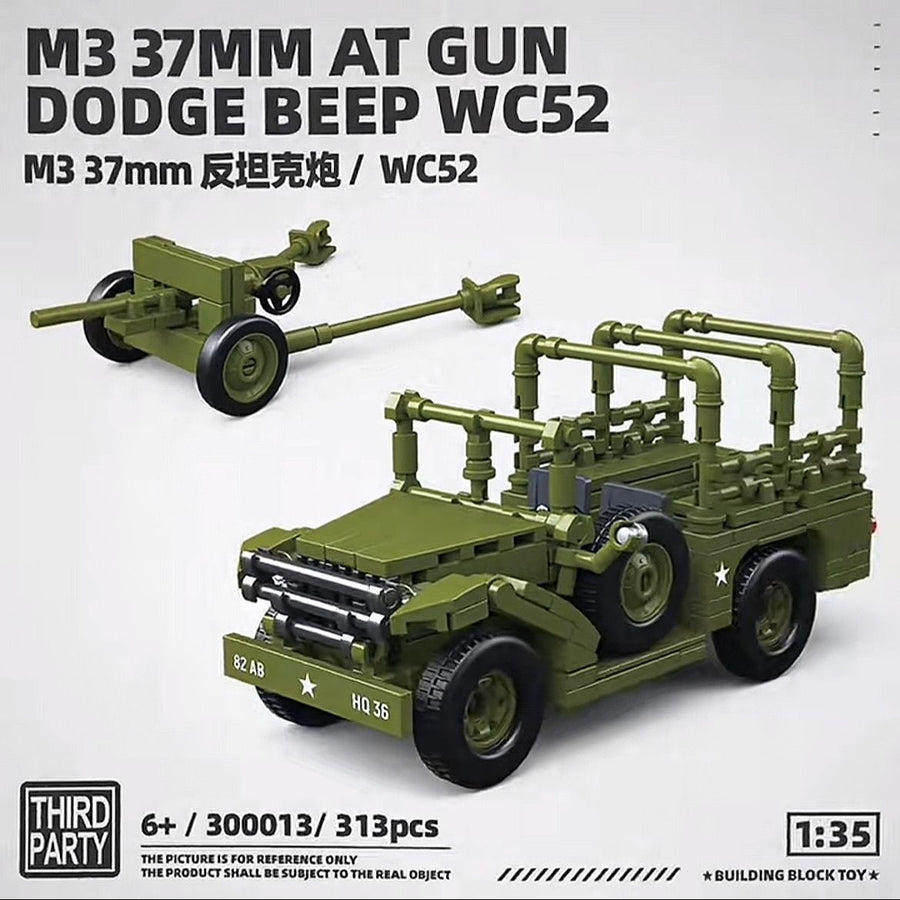 Afobrick Third Party 300013 M3 37MM AT GUN DODGE BEEP WC52