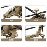 Afobrick WANGE 4007 AH-64 Apache Helicopter, view 3