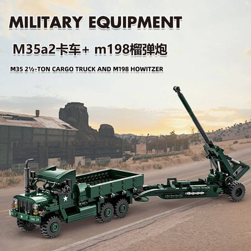 Afobrick WANGE 4510 M35A2 Truck and M198 Howitzer