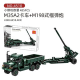 Afobrick WANGE 4510 M35A2 Truck and M198 Howitzer, view 3
