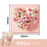 Afobrick Wekki 517207 Heart shaped 3-D Flower, view 3