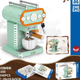 Afobrick ZHEGAO 01008 modern Coffee Machine mini brick 640pcs, view 2