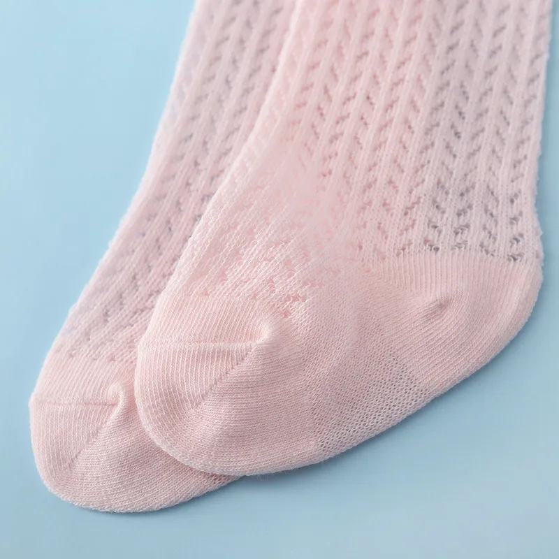 AliExpress 0-24Month Baby Girl Socks Toddler Bow Cotton Summer Mesh Lace Baby Knee Socks Newborn Infant Baby Princess Long Socks 2024 New, view 6