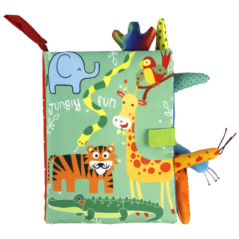 AliExpress 0-36M Baby Early Learning Toy Tail Cloth Book Parent-child Interactive Sound Paper Puzzle Cloth Book Rattle