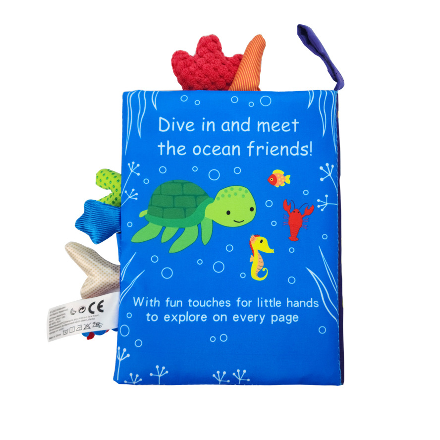 AliExpress 0-36M Baby Early Learning Toy Tail Cloth Book Parent-child Interactive Sound Paper Puzzle Cloth Book Rattle, view 6