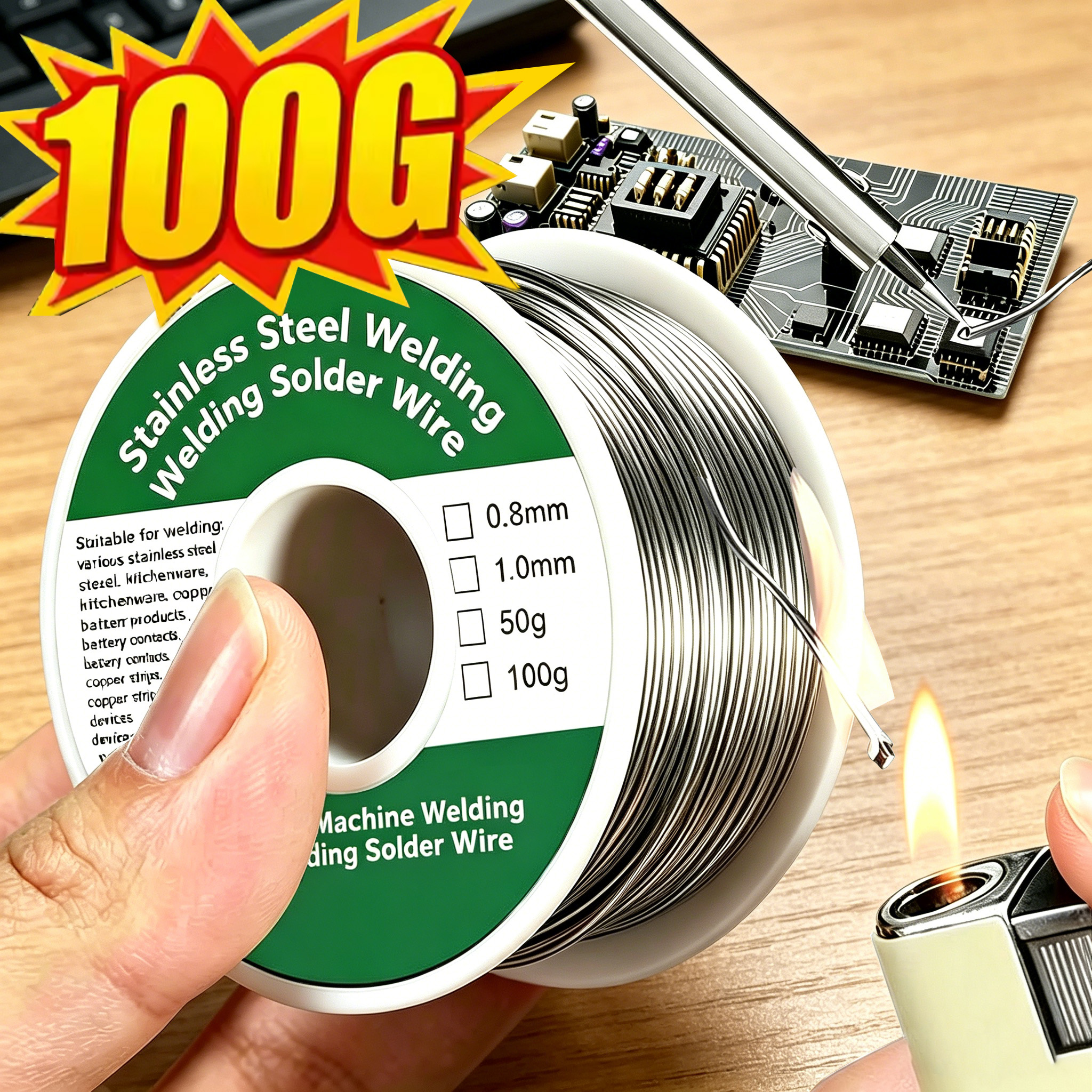 AliExpress Low-Temperature Solder Wire (0.8mm, 1.0mm)