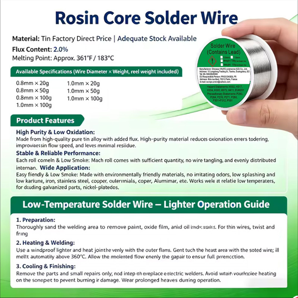 AliExpress Rosin-Core Solder Wire with 2% No-Clean Flux, view 5