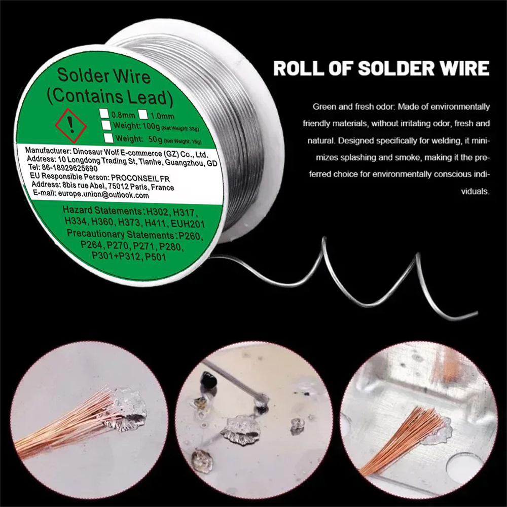 AliExpress No-Clean Rosin-Core Solder Wire (0.8mm, 1.0mm), view 3