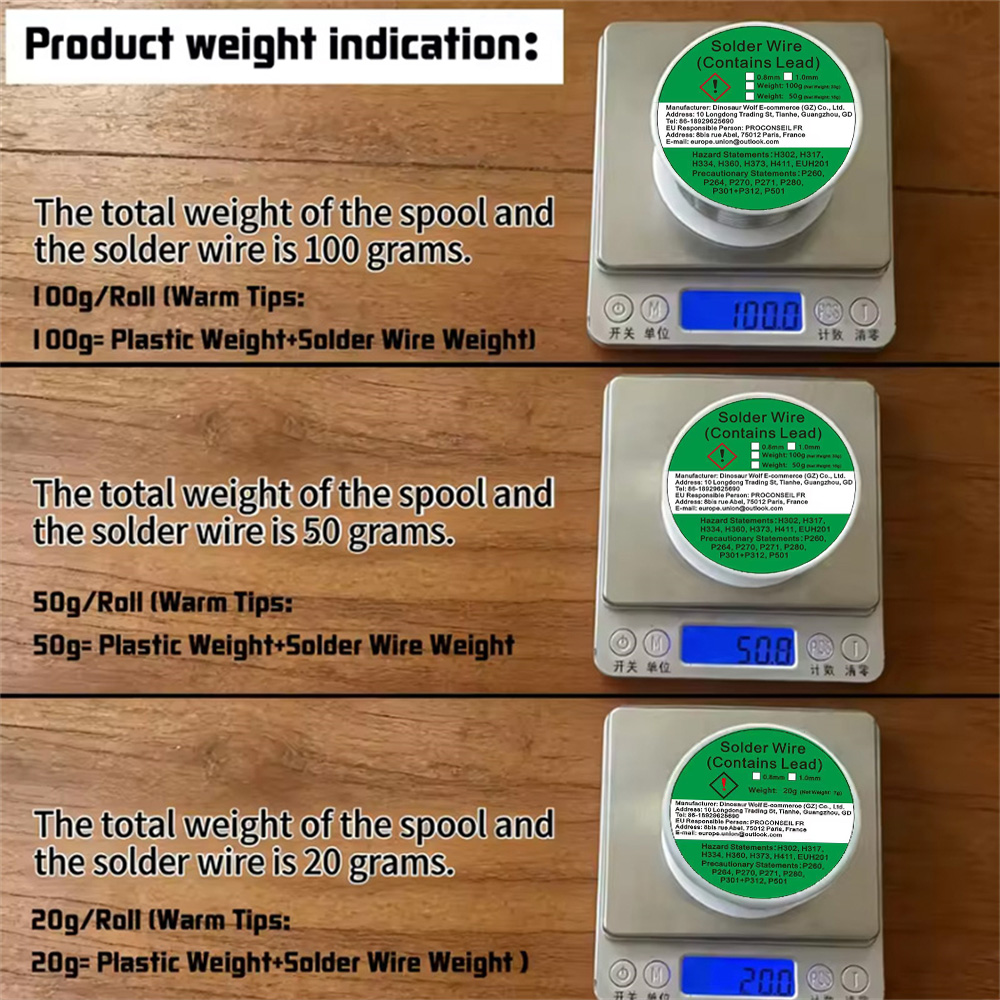 AliExpress No-Clean Rosin-Core Solder Wire (0.8mm, 1.0mm), view 6