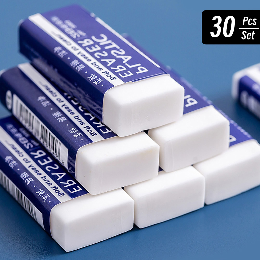 AliExpress 1/10/30pcs 2B Eraser Clean and Mess Free Student Exam Office Sketch Soft Eraser for Kids Correction Supplies Pencil Rubber