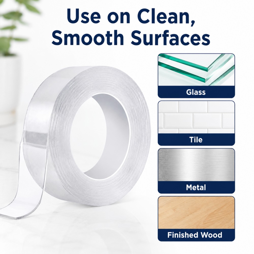 AliExpress Transparent Reusable Nano Mounting Tape, view 5