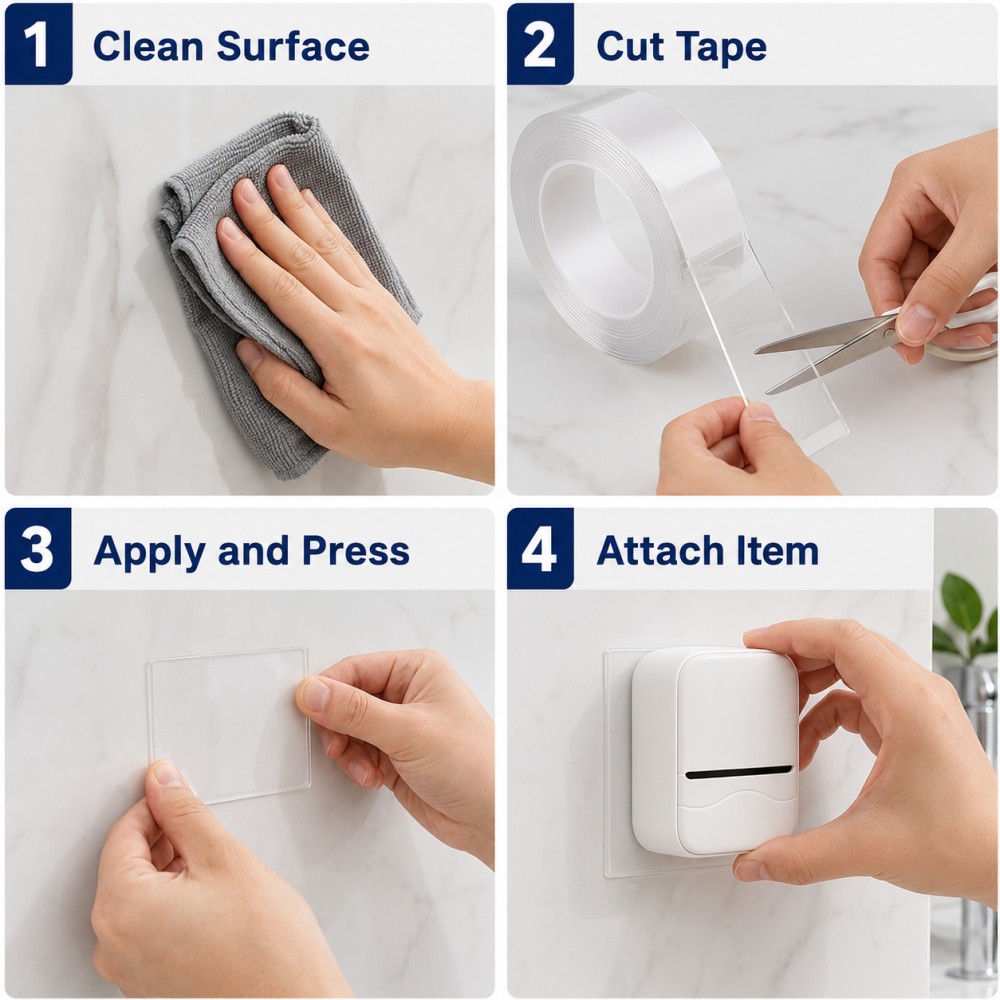 AliExpress Transparent Reusable Nano Mounting Tape, view 6