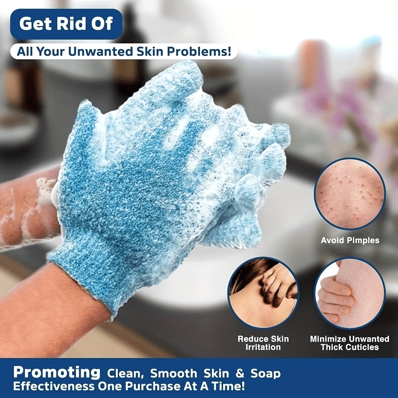 AliExpress 1-10pcs Colourful Exfoliating Gloves, Bath Gloves For Shower, Double Sided Exfoliating Gloves, For Spa, Massage And Body Scrubs, view 6