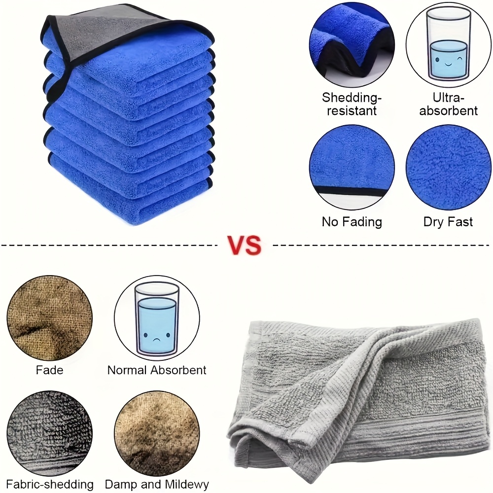 AliExpress 1-10pcs Microfiber Car Cleaning Towels Ultra Absorbent Car Drying Cloth Auto Detailing Washing Towel Father's Day Gift For Dad, view 4