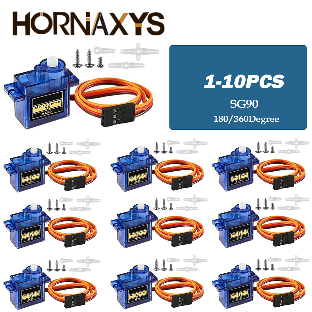 AliExpress 1-10PCS SG90 9G Micro Digital Servo Motor 180/360Degree Fixed-Wing Gear Servo Motor for Rc Helicopter Toy Airplane Aircraft
