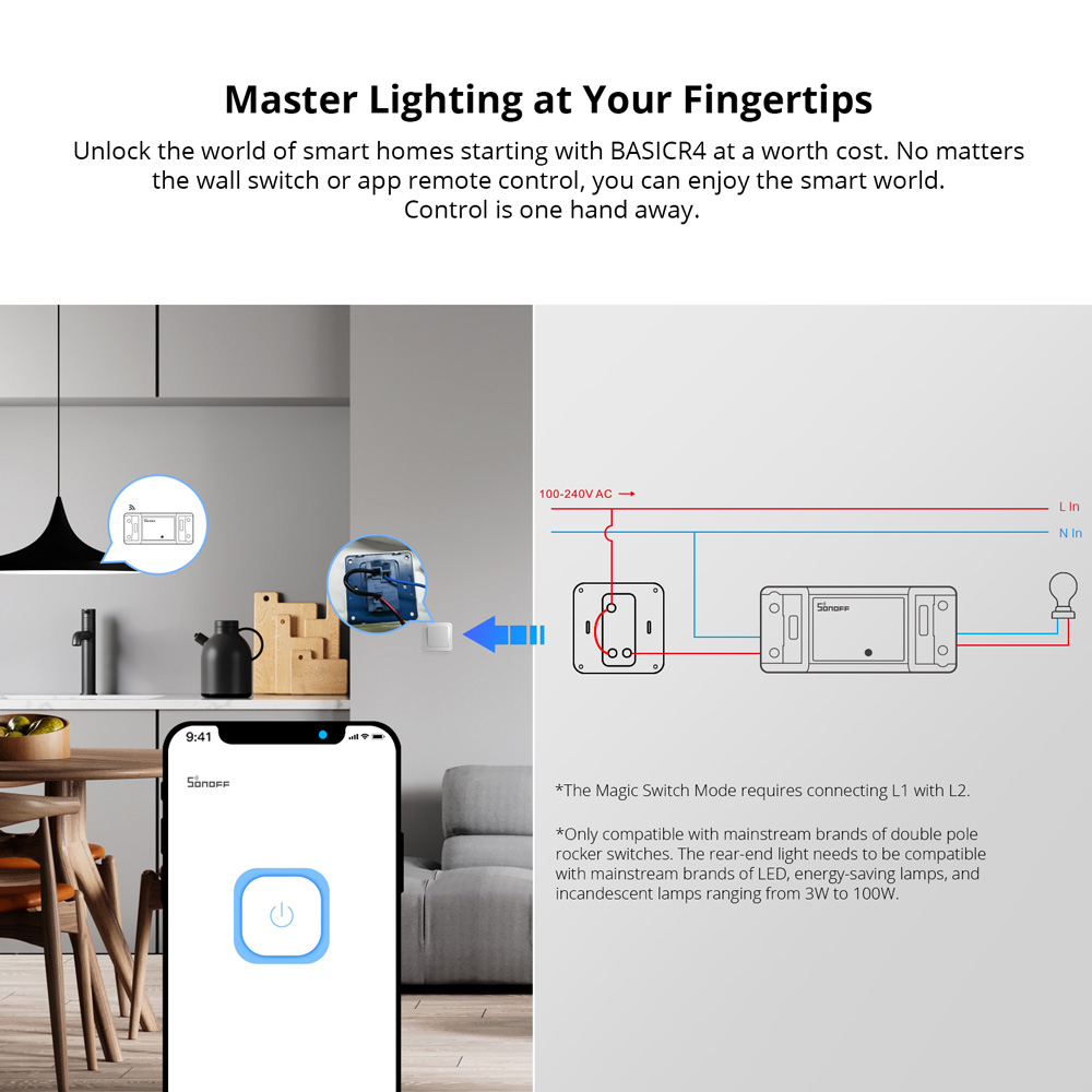 AliExpress Sonoff BASICR4 WiFi Smart Switch, view 2