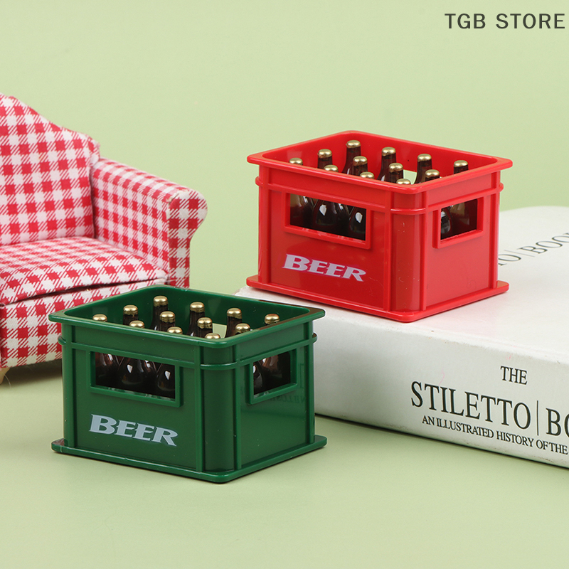 AliExpress 1:12 Dollhouse Mini Beer Drink Bottle Beer Box Drink Box Bar Kitchen Decor Toy