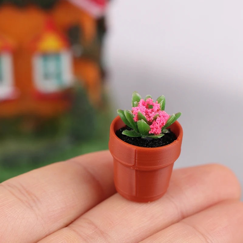 AliExpress 1/12 Dollhouse Miniature Scene Decoration Green Plant Pot Mini Plant Fairy Post Pot Doll Accessories Toys, view 4