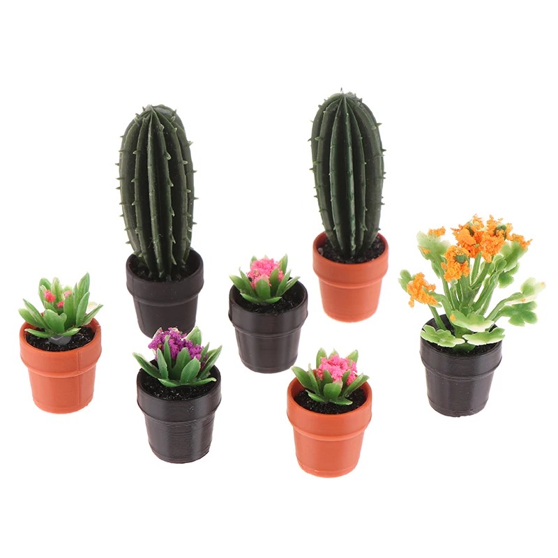 AliExpress 1/12 Dollhouse Miniature Scene Decoration Green Plant Pot Mini Plant Fairy Post Pot Doll Accessories Toys, view 6