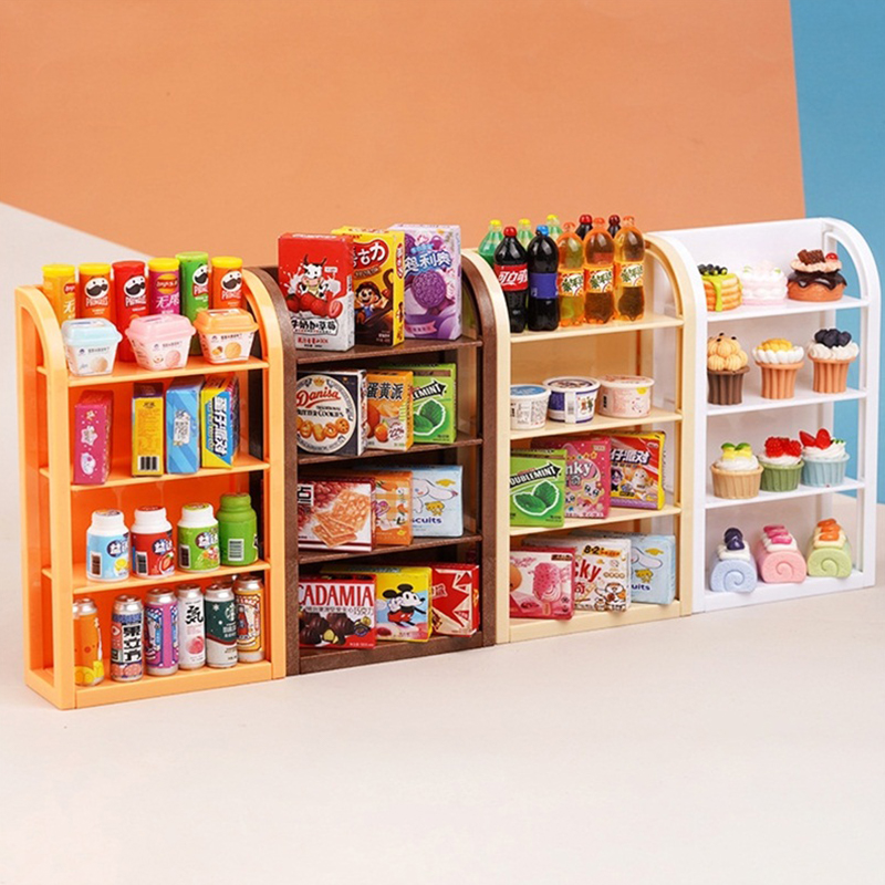 AliExpress 1:12 Dollhouse Miniature Supermarket Shelf Display Stand Storage Rack Scene Decor Toy Doll House Accessories