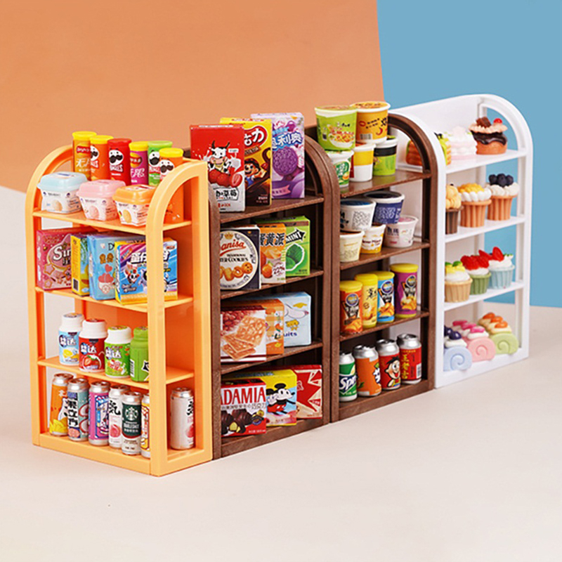 AliExpress 1:12 Dollhouse Miniature Supermarket Shelf Display Stand Storage Rack Scene Decor Toy Doll House Accessories, view 5