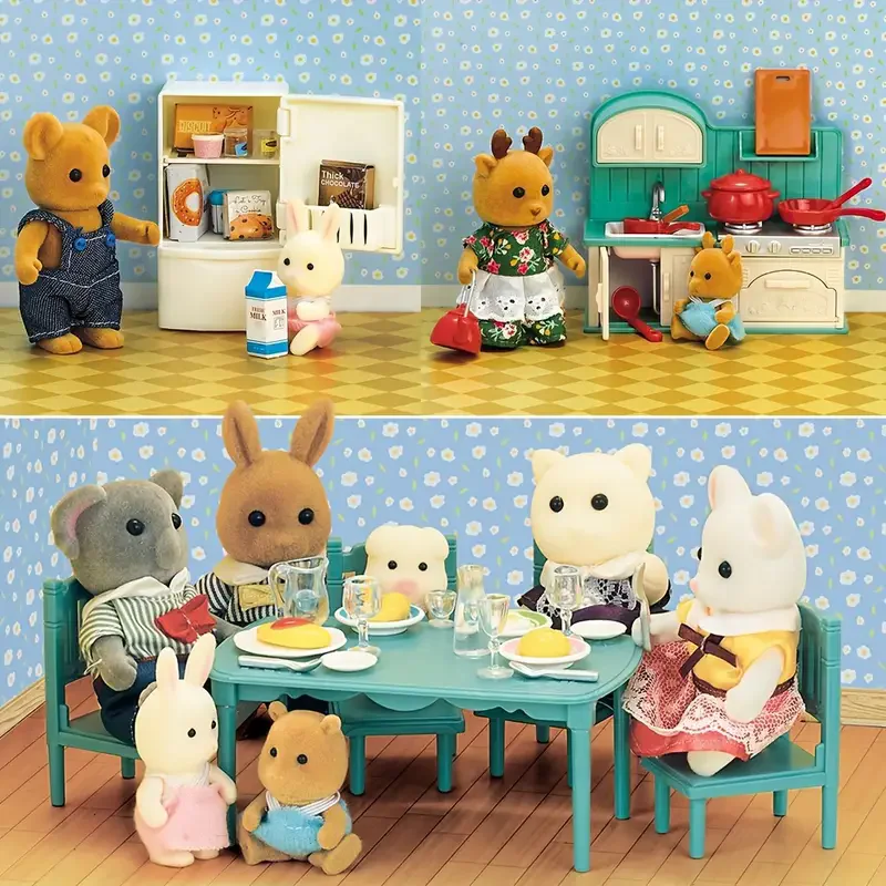 AliExpress 1:12 Miniature Furniture Forest Family Kitchen Toy Dining Table Dollhouse Accessories Bathroom Pretend Play For Girl Gifts Toys, view 5