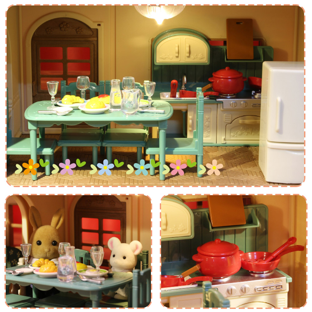 AliExpress 1:12 Miniature Furniture Forest Family Kitchen Toy Dining Table Dollhouse Accessories Bathroom Pretend Play For Girl Gifts Toys, view 3