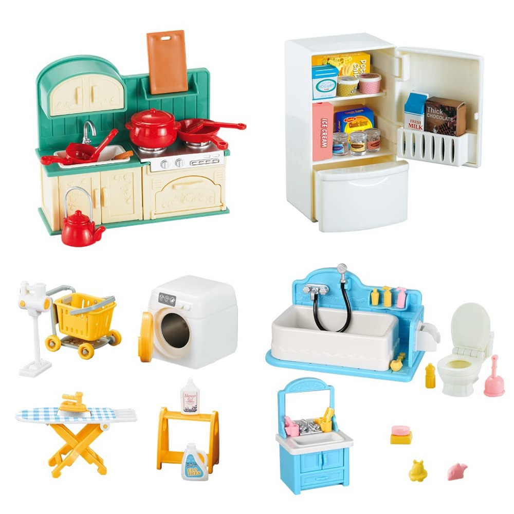 AliExpress 1:12 Miniature Furniture Forest Family Kitchen Toy Dining Table Dollhouse Accessories Bathroom Pretend Play For Girl Gifts Toys, view 5