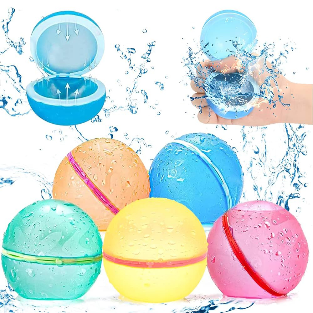 AliExpress 1-12 Pack Reusable Water Balls, Self-Seal Fast Inflating Silicone Water Balls, Summer Pool Beach Outdoor Activity Water Toys