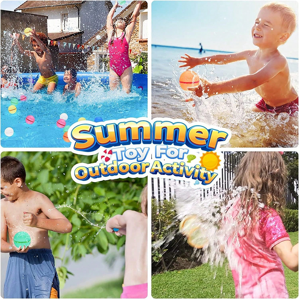 AliExpress 1-12 Pack Reusable Water Balls, Self-Seal Fast Inflating Silicone Water Balls, Summer Pool Beach Outdoor Activity Water Toys, view 5