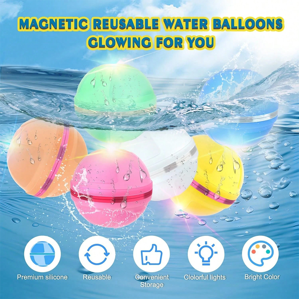 AliExpress 1-12 Pack Reusable Water Balls, Self-Seal Fast Inflating Silicone Water Balls, Summer Pool Beach Outdoor Activity Water Toys, view 6